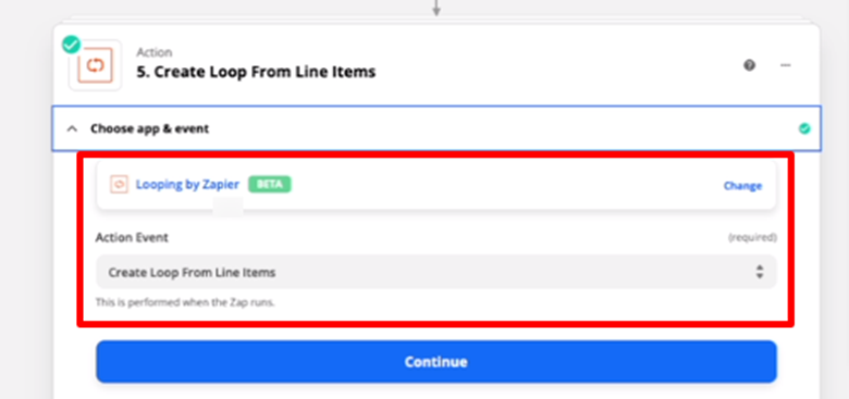 Create Loop From Line Items.